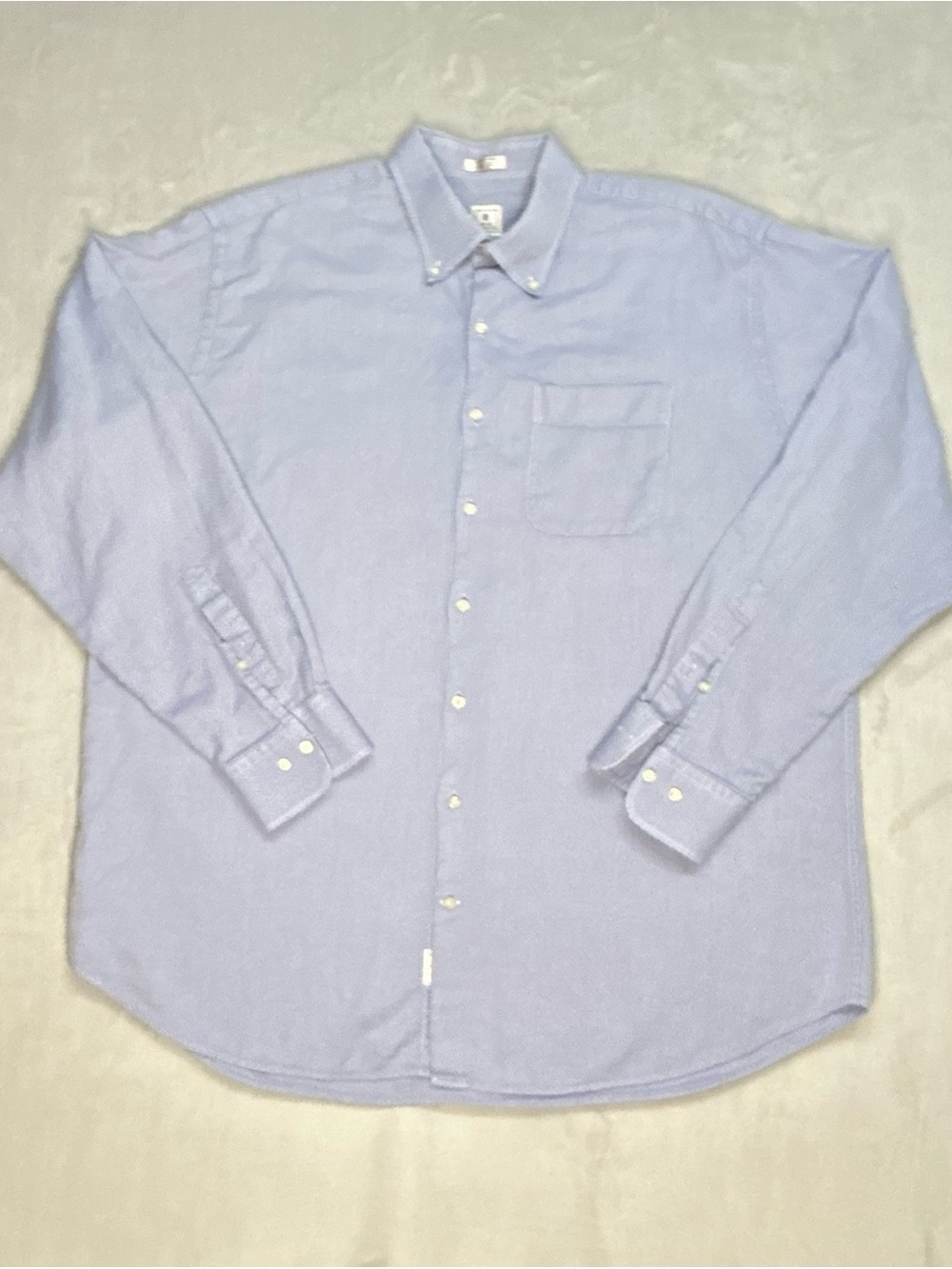Peter Millar Shirt Men Extra Large Blue White Heavyweight Cotton Dress Button Up